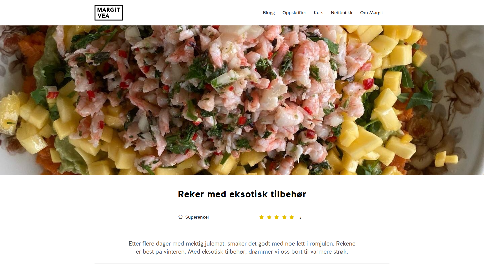 Reker med eksotisk tilbehør