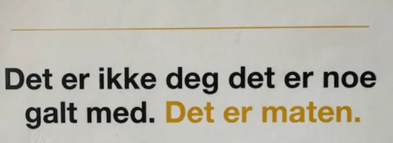 Det er ikke maten det er noe galt med