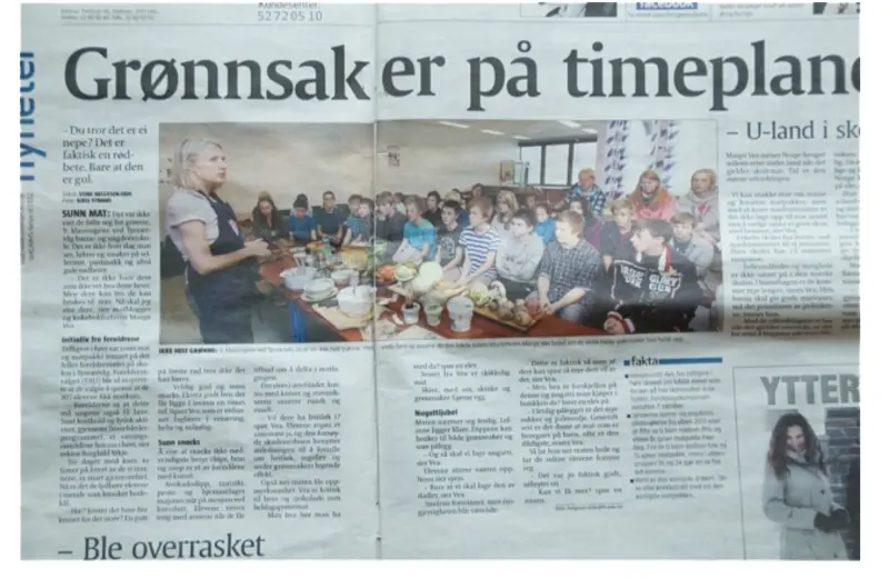 Grønnsaker på timeplanen