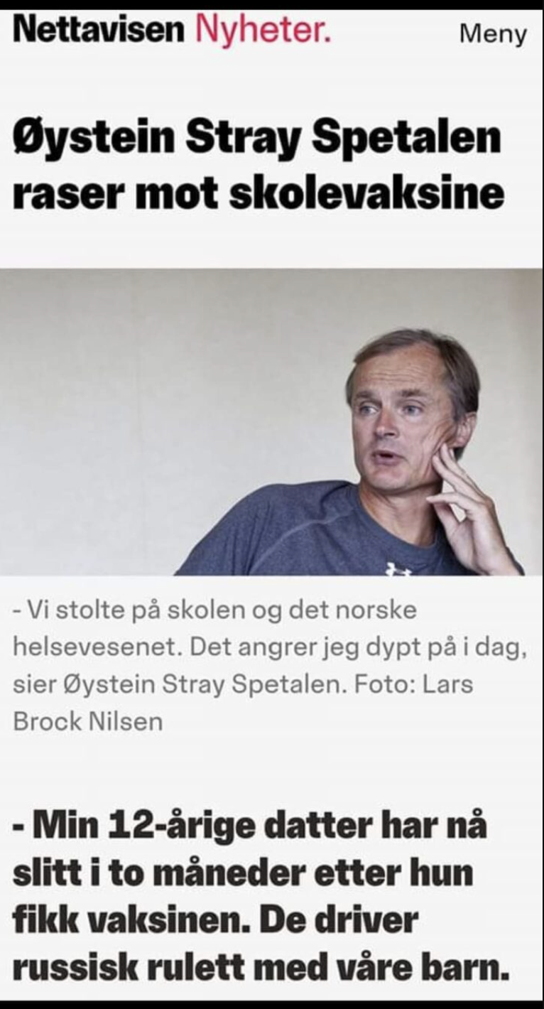 Nettavisen om skolevaksine