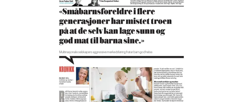Småbarnsfamilier i flere generasjoner har mistet troen på at de selv kan lage sunn og god mat til barna sine
