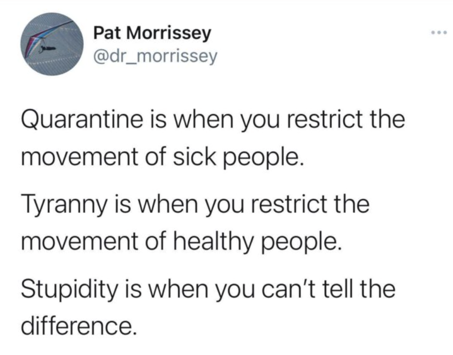 Quarantine vs Tyranny sitat