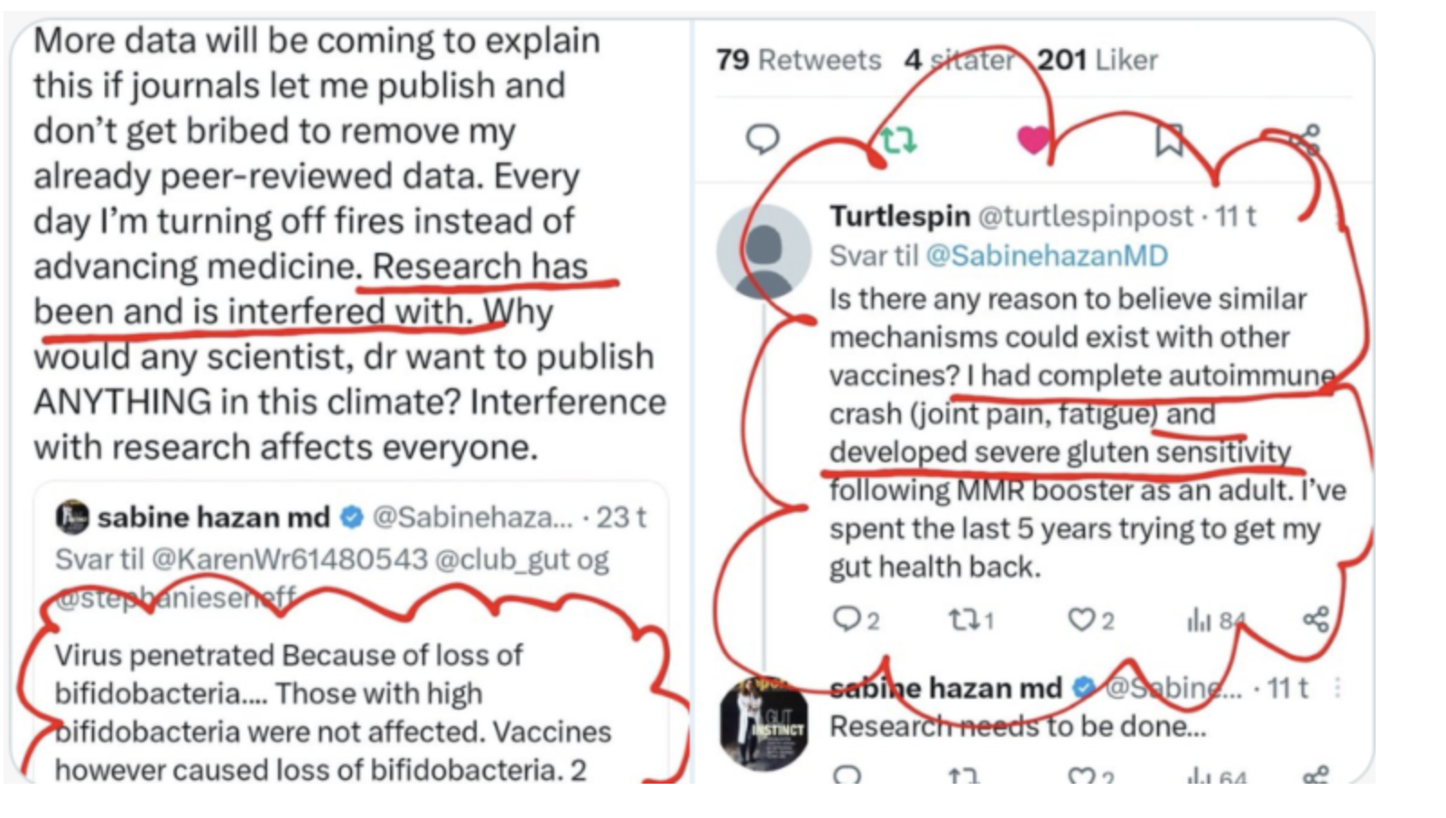 Twitter-innlegg fra Sabine Hazan