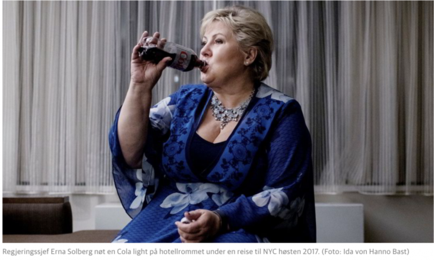 Erna Solberg og Cola Light